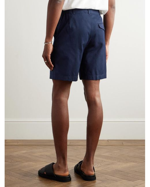 Dunhill Blue Straight-Leg Cotton-Twill Chino Shorts for men