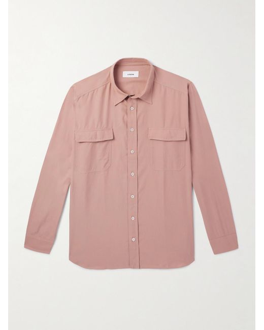 Lardini Hemd aus Baumwoll-Twill in Pink für Herren