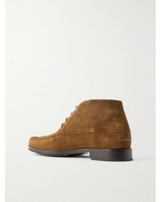 Manolo Blahnik Brown Crosta Rhinebeck Suede Lace-Up Boots for men