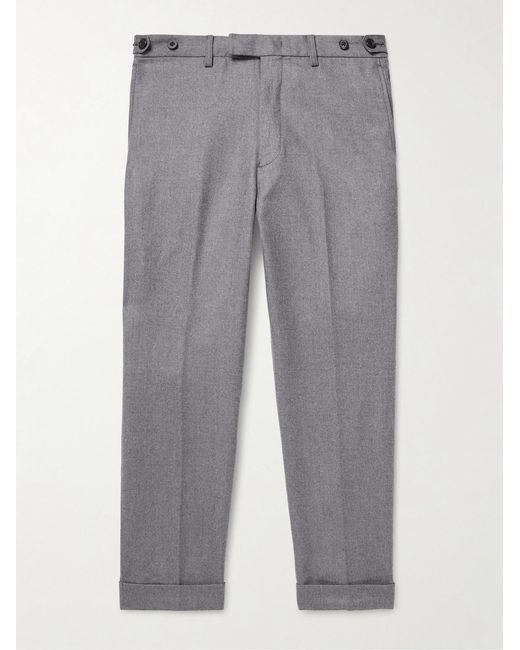 Beams Plus Gray Ivy Cropped Tapered Brushed Wool-blend Twill Suit Trousers for men