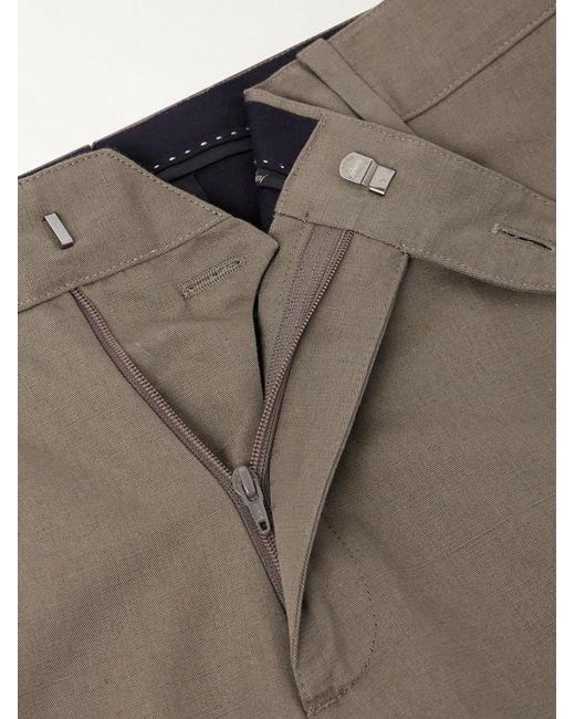 Brioni Natural Straight-Leg Linen And Cotton-Blend Trousers for men