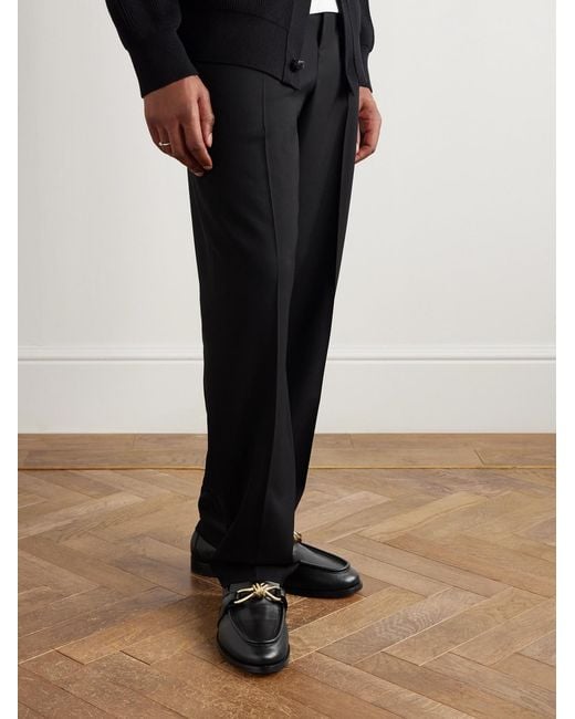 Bottega Veneta Black Astaire Knot-Detailed Leather Loafers for men