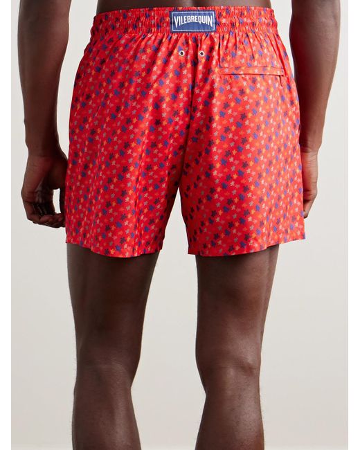 Shorts Da Mare Medi A Gamba Dritta di Vilebrequin in Red da Uomo