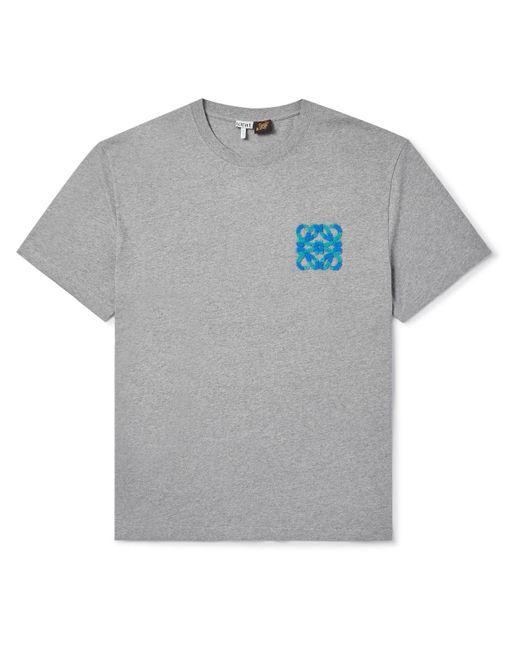 Loewe Gray Paula's Ibiza Logo-appliquéd Cotton-jersey T-shirt for men