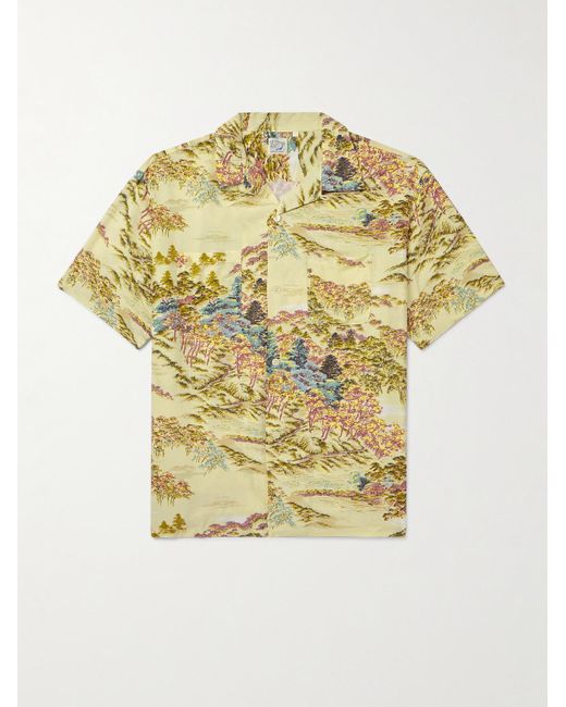 Orslow Metallic Convertible-collar Printed Woven Shirt for men