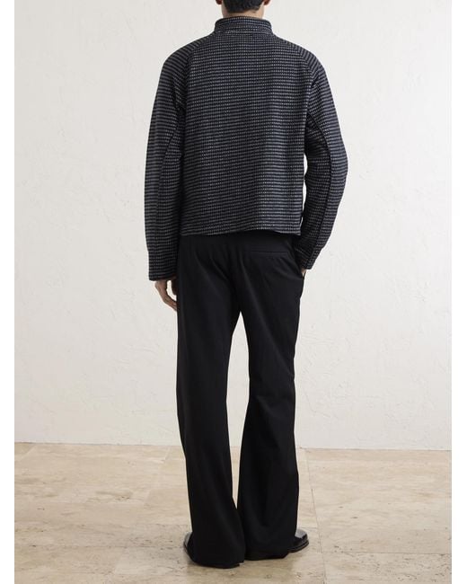 mfpen Blue Leisure Organic Cotton Zip-up Sweater for men