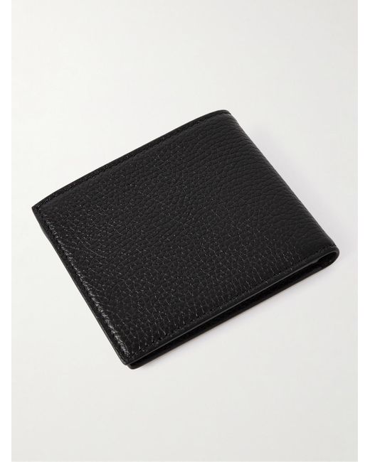 Gucci Black Logo-embellished Full-grain Leather Billfold Wallet for men