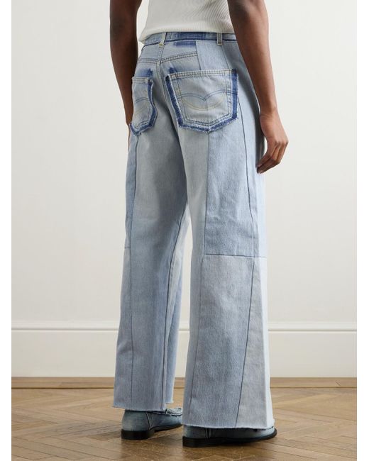 READYMADE Blue Flared Patchwork Jeans for men