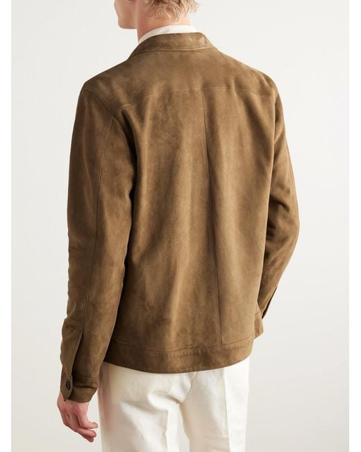 Sid Mashburn Natural Suede Overshirt for men