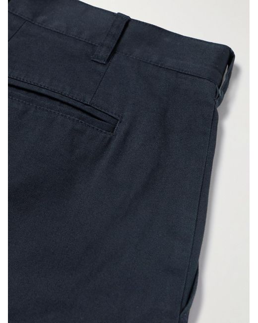 Pantaloni a gamba dritta in twill di cotone con pinces di Richard James in Blue da Uomo