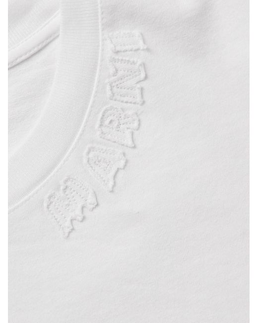 Marni White Logo-Appliquéd Cotton-Jersey T-Shirt for men