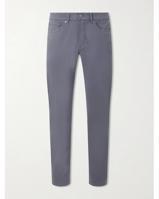 Peter Millar Blue Signature Straight-leg Cotton-blend Sateen Trousers for men