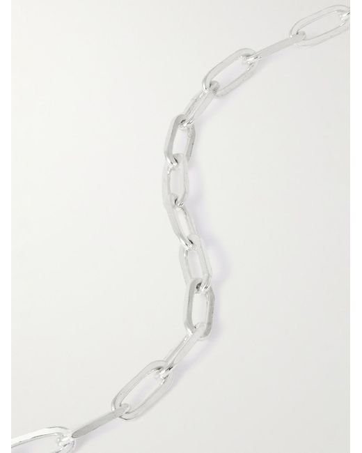 Hatton Labs White Paperclip Silver Chain Necklace for men