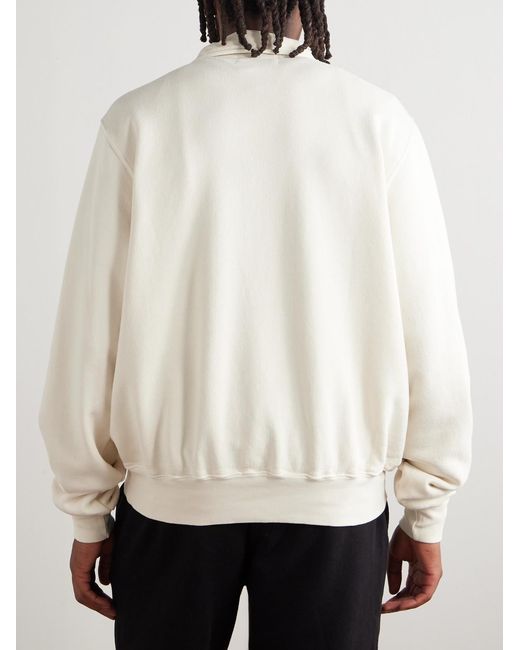 Les Tien Natural Yacht Garment-dyed Cotton-jersey Half-zip Sweatshirt for men