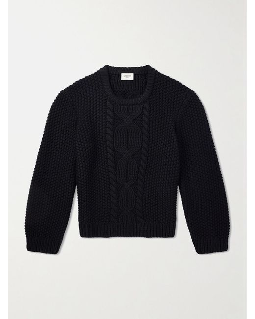 Saint Laurent Blue Knitted Wool Sweater for men