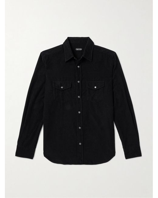 Tom Ford Black Cotton-corduroy Western Shirt for men