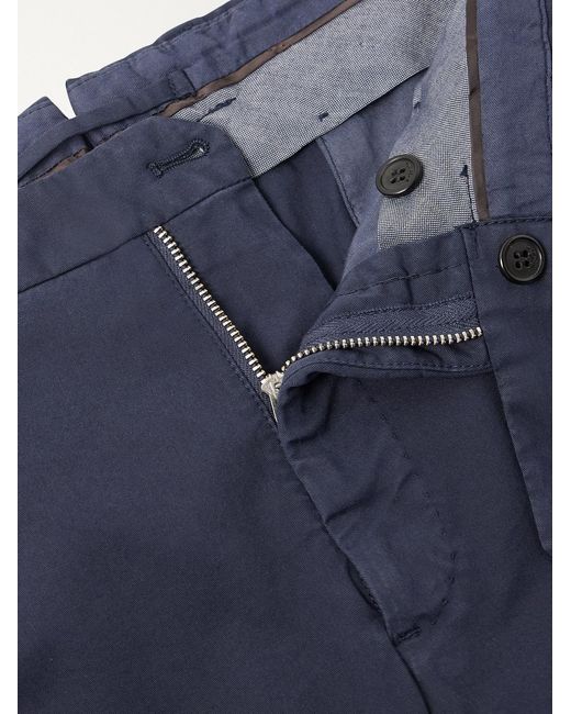 Slowear Blue Slim Batavia Straight-leg Cotton-blend Woven Trousers for men