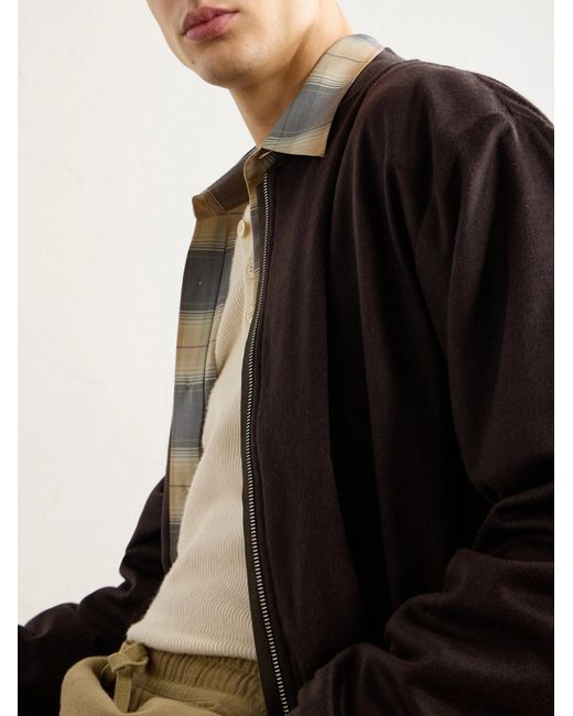 Barena Brown Cashmere Bomber Jacket for men