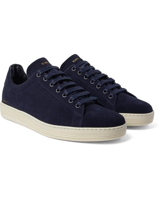 Tom Ford Blue Warwick Suede Sneakers for men