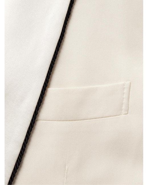 Brunello Cucinelli Natural Satin-trimmed Silk-twill Tuxedo Jacket for men