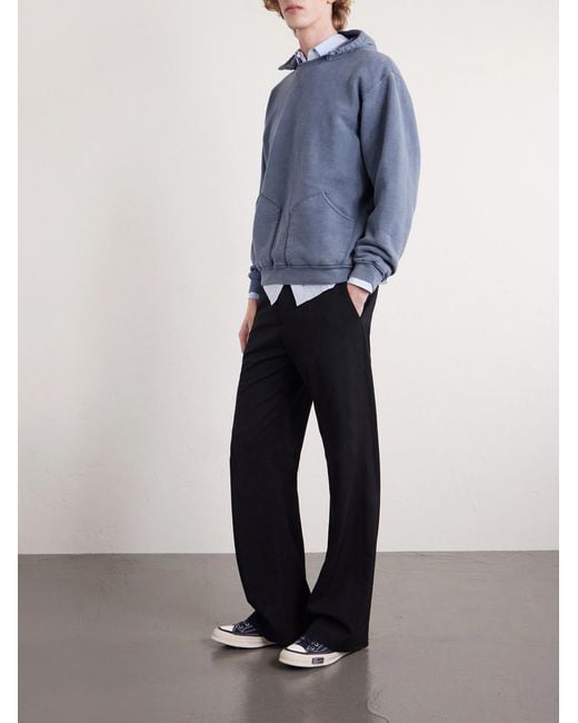 A.PRESSE Blue Vintage Cotton-jersey Hoodie for men