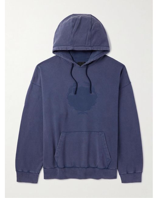 Felpa oversize in jersey di cotone con cappuccio e logo di Givenchy in Blue da Uomo
