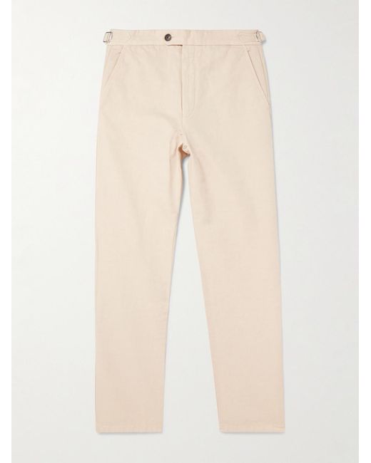 Mr P. Natural Mike Straight-Leg Organic Cotton And Linen-Blend Twill Trousers for men