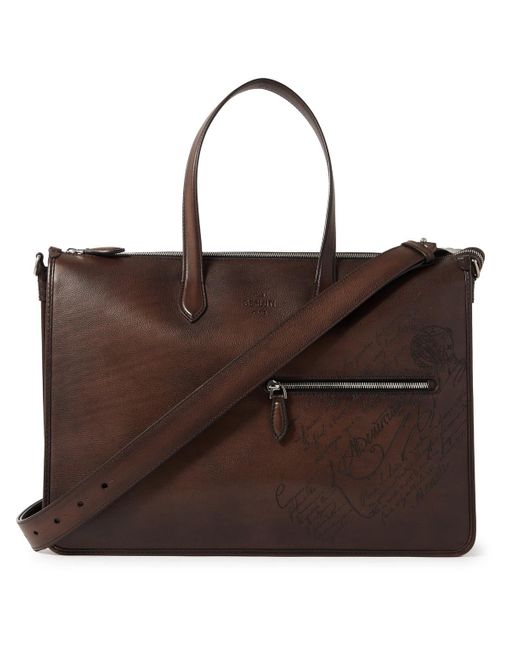 Berluti Perspective Scritto Venezia Full-grain Leather Tote Bag in ...