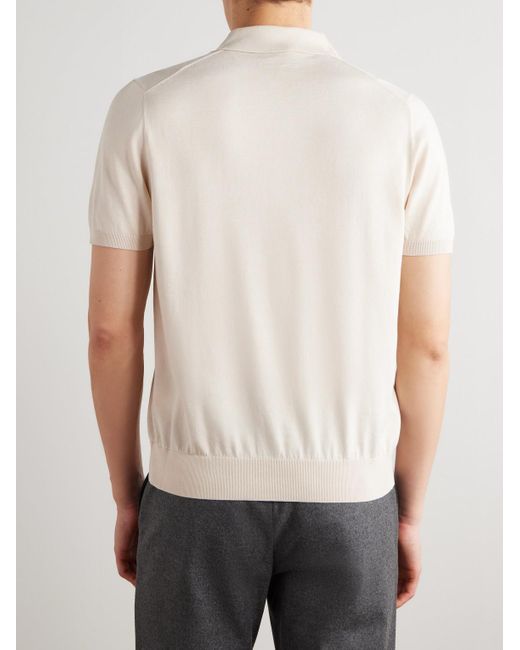 Loro Piana Polohemd aus Wish®-Wolle in Natural für Herren