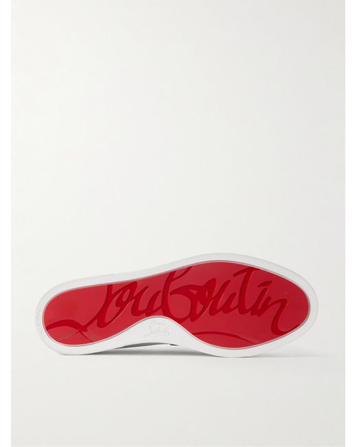 Christian Louboutin White Moonboat Suede Loafers for men