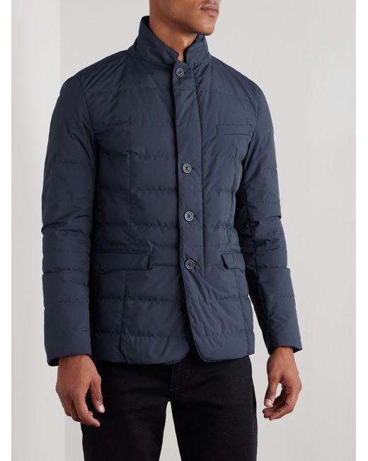 Herno Blue Quilted Shell Down Jacket for men