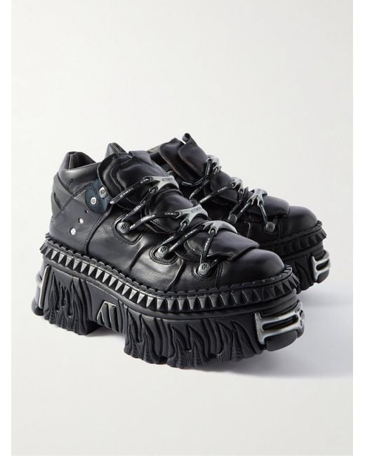 Vetements New Rock Sneakers aus Leder mit Plateausohle und Verzierungen in Black für Herren