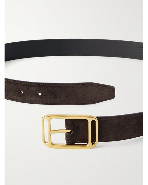 Tom Ford Black Stadium 3.8Cm Suede Belt for men