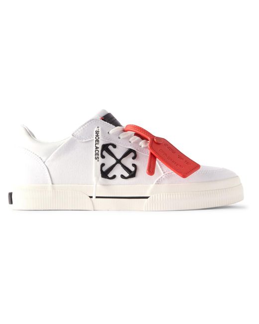 Off-White c/o Virgil Abloh Pink Logo-embroidered Leather-trimmed Canvas Sneakers for men