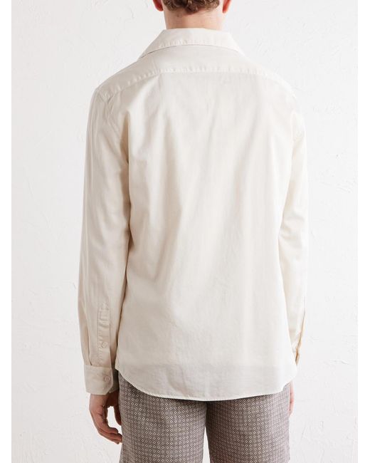 Brunello Cucinelli Natural Cotton-Poplin Shirt for men