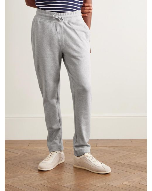 Mr P. Gray Slim-Fit Organic Cotton-Jersey Sweatpants for men