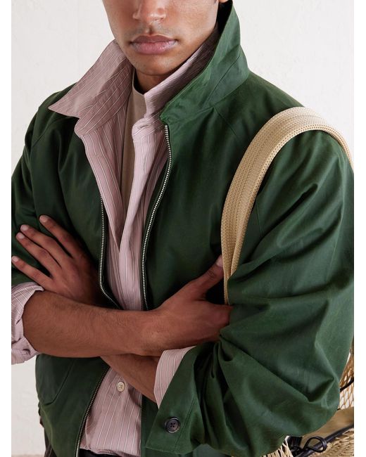 Bode Green Coach Waxed-cotton Blouson Jacket for men