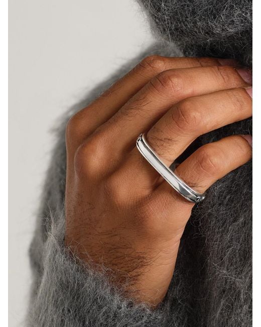 Hoorsenbuhs Black Bonded Double Barrel Knuckle Sterling Ring for men
