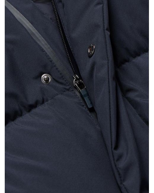 Herno Blue Quilted Gore-Tex Infinium Windstopper Hooded Down Jacket for men