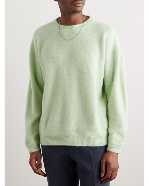 SSAM Green Brushed Cashmere Sweater for men