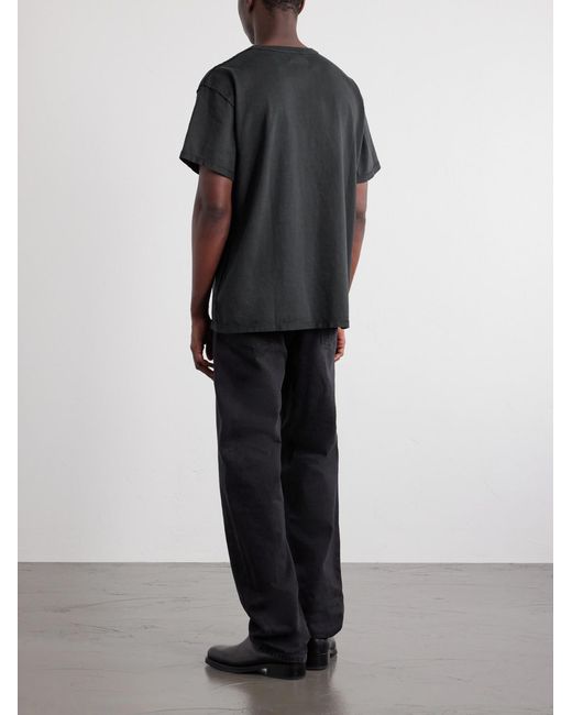 Les Tien Black Inside Out Heavyweight Cotton-Jersey T-Shirt for men