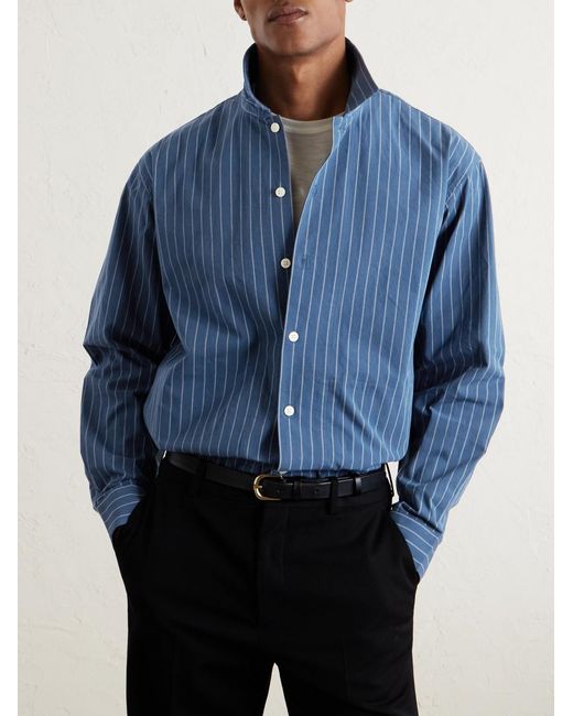 Reed 50032 Striped Organic Cotton Shirt di NN07 in Blue da Uomo