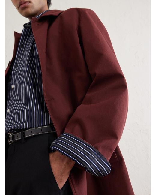 mfpen Blue Exact Striped Cotton-Poplin Shirt for men