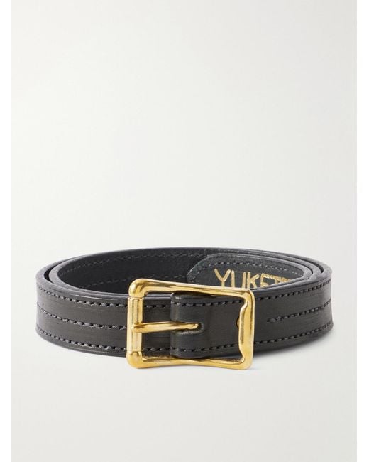 Yuketen Black 2.5cm Leather Belt for men