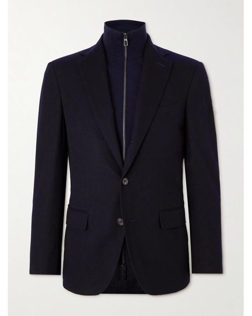 Loro Piana Blue Rivoli Storm System Cashmere-Blend Blazer for men