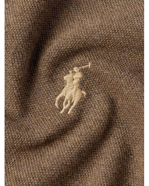 Polo Ralph Lauren Brown Logo-embroidered Cotton-piqué Polo Shirt for men