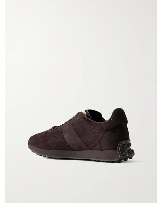 Tod's Black Sportivo Active Rubber-Trimmed Suede Sneakers for men