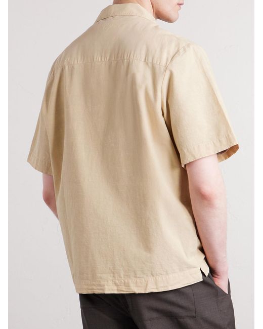 A.P.C. Natural Jude Camp-Collar Organic Cotton And Linen-Blend Shirt for men