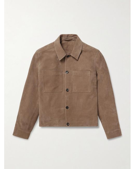 Mr P. Brown Suede Overshirt for men