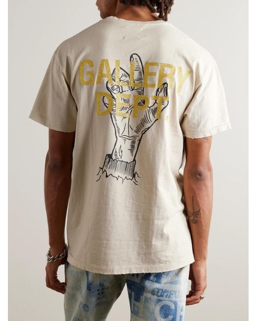 GALLERY DEPT. Buried Alive T-Shirt aus Baumwoll-Jersey mit Print in Distressed-Optik in Natural für Herren